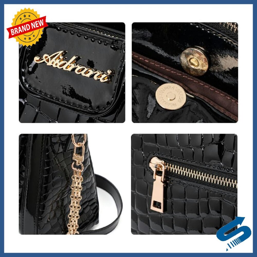 Large Capacity Crocodile Pattern Shoulder Bag wit… - image 4